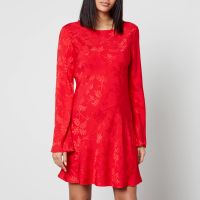kitri faye floral-jacquard mini dress - uk 14