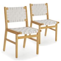 pack 2 sillas blanco con piel reciclada