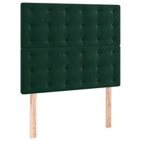 pack 2 uds cabeceros cama  panel de cabeceras de terciopelo verde oscuro 100x5x7888 cm