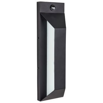 Lámpara De Pared Moderna Led Para Exterior Aplique De Metal Hierro Vidrio Con Sensor De Movimiento Negro Mate Sajur