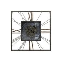 reloj pared metal cristal 80x8x80 dorado