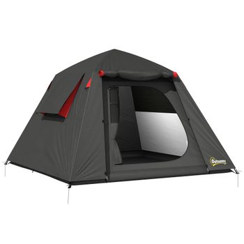 Outsunny Tienda de camping 2 personas 3000 mm impermeable y resistente al viento, tienda tipo cúpula con 2 puertas, 2 ventanas de malla, 2 ventanas laterales, bolsa de transporte