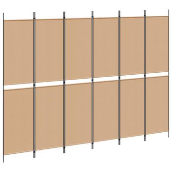Divisor De Habitación De 6 Paneles Beige 300 X 220 Cm Tela Vidaxl