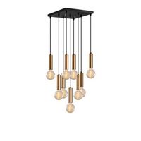 lampara de techo tempo-6027 oro cobrizo metal 50x50x136 cm