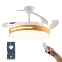 ledstoreplus - ventilador de techo con luz y mando modelo retractil dc ultra silencioso desde 83 db regulable en 6 velocidades con funcion veranoinvierno y 3 temperaturas de color ideal para