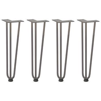 Patas Mesa Tipo Horquilla 4 Uds | Patas De Muebles Acero Macizo Acero Natural 42cm