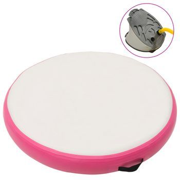 Esterilla Inflable De Gimnasia Y Bomba Pvc Rosa 100x100x10 Cm Vidaxl