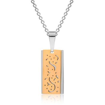 Cadena de acero inoxidable con colgante chapado en oro amarillo