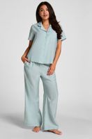 hunkemoller pantalones de pijama crinkled azul