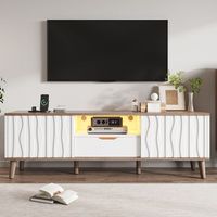 mueble tv - mueble de salon - mdf y particulas - blanco y nogal oscuro 160x40x52cm