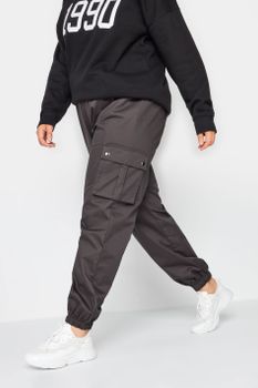 Yours Pantalones Cargo Grises Con Puños Elásticos, Mujer Curvy Y Tallas Grandes, Yours