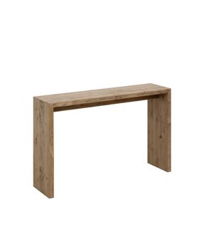 Consola de madera maciza en tono roble oscuro de 120x80cm