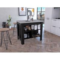 isla de cocina cala tres estantes y cuatro patas  8999 cm  x 10299 cm  x 6997 cm   multicolor