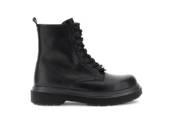 botines con cordones de ocho ojales efecto piel black 39