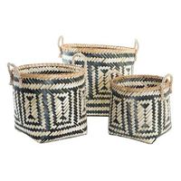juego de cestas dkd home decor colonial bambu 40 x 38 x 38 cm