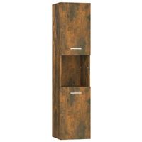 armario de bano  mueble bano madera de ingenieria roble ahumado 30x30x130 cm