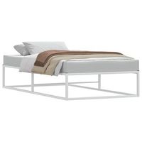 cama para adulto  cama individual  estructura de cama sin colchon de metal blanco 100x200 cm