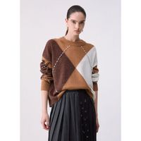 liu jo jersey punto argyle con bordados joya para mujer