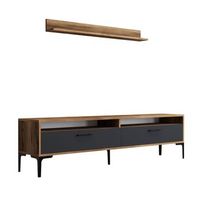 mueble tv con estante estambul antracita nogal