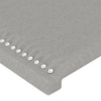 cabecero cama mueble de dormitorio con led de tela claro 147 x 16 x 118128 cm gris m020000596