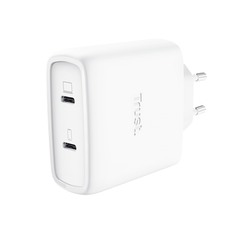 CARGADOR USB GAN TRUST MAXO 65W 2xUSB-C INCLUYE CABLE USB-C 2m COLOR BLANCO