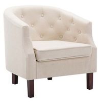 sillon de tela beige vidaxl