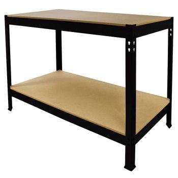 Mesa De Trabajo Profesional Q-rax De Acero Sin Tornillos Negra 120cm De Ancho