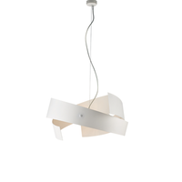 lampara colgante elisa de hierro cortado a laser lacado en blanco con cable de acero orientable 3 luces 128 o57 bl226-3-bco