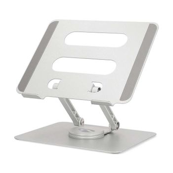 Soporte para portátil Nedis NBSTND110SI giratorio 360°, acero, hasta 17 pulgadas, plata