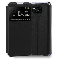 cool funda flip cover liso negro para xiaomi pocophone x3