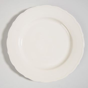 Plato llano de gres blanco D 28 cm