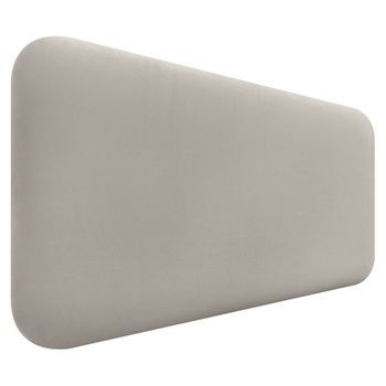 Dhome Cabecero Tapizado En Terciopelo Liso Redondeado Para Pared Acústicos Cabeceros Absorbentes Cabezal Cama Dormitorio (beige, 90cm)