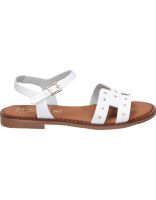 sandalias planas para mujer lrk 5577 blanco con tachuelas 37