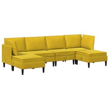 Juego De Muebles De Salón 6 Uds. Amarillo Terciopelo Vidaxl