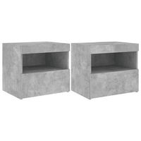 juego de 2 mesitas de noche con luces led con cajon 50 x 40 x 45 cm madera de ingenieria gris dec035937