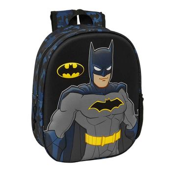 Safta batman mochila 3d - portabotellas - hombreras acolchadas - asa de mano superior - 27x33x10cm - color negro