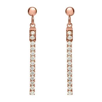 Pendientes de acero inoxidable pulido en oro rosa