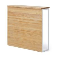 mostrador icub 120x30x110cm blanco en madera maciza de pino acabado natural estilo nordico industrial box furniture