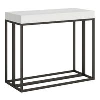 consola extensible 90x40196 cm efecto madera fresno blanco hierro