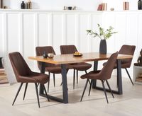 urban 180cm industrial dining table with marcel antique chairs