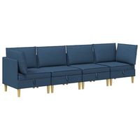 juego de sofa modular con almacenamiento 4 uds azul tela vidaxl