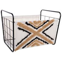 cesto de almacenamiento de metal y tela 51x38x3036h cm