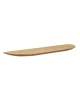 estante redondeado de madera maciza flotante tono medio 160x32cm