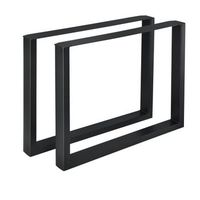 set de 2 x patas de mesa de comedor makers - acero - 90 x 72 cm - negro encasa
