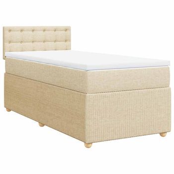 Cama Tapizada 200x100x100,5 Cm Tejido - Crema