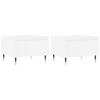 2 Uds Mesas De Centro - Mesas De Café Madera De Ingeniería Blanco 50x46x35 Cm