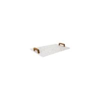 bandeja para servir residuos plasticos con asa de madera 54x34x1 cm