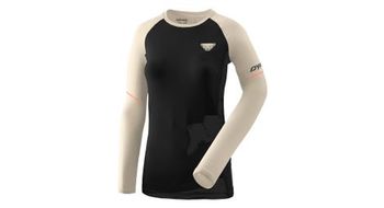 Maillot dynafit alpine pro beige negro de manga larga para mujer