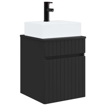 Vanidad Con Lavabo De Pared Negro 39 X 41 X 62,5 Cm Vidaxl