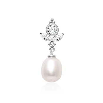 Colgante de perlas de plata 925 con circonita cúbica